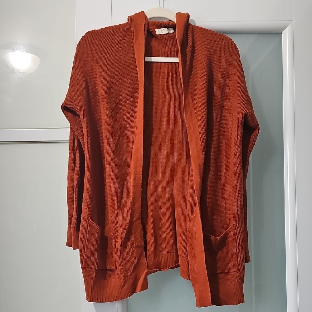 Women's Rust Open-Front Cardigan